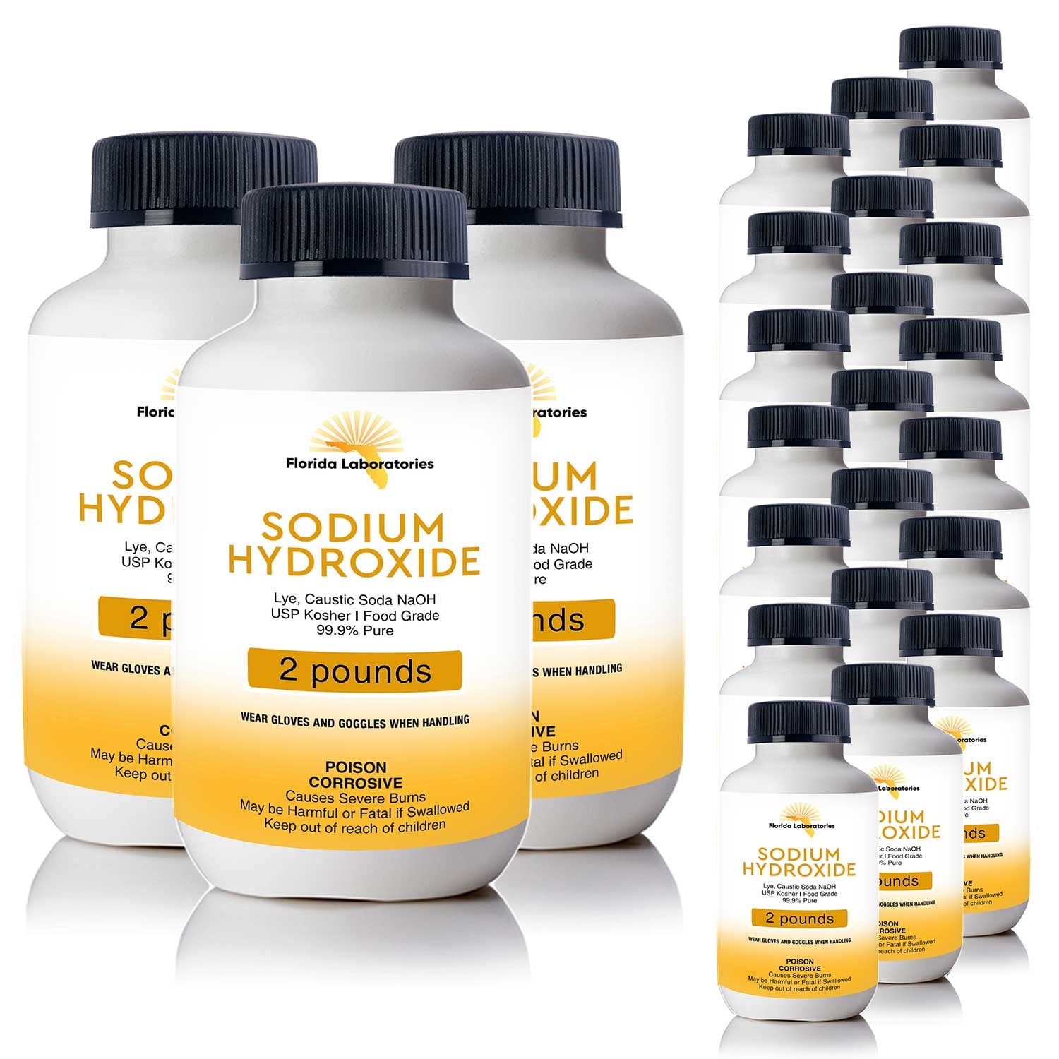 Sodium Hydroxide 99.9% Pure Food Grade Beads Caustic Soda lye 48 Lbs (Pounds)