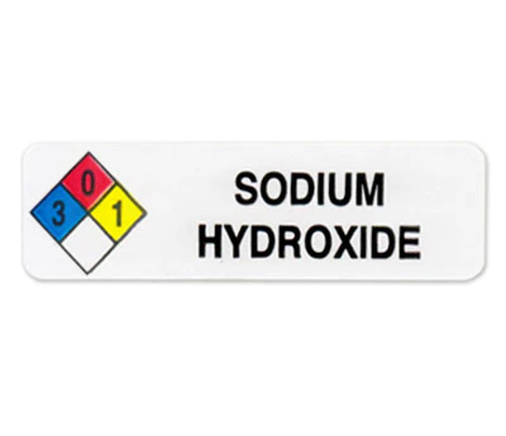 Sodium Hydroxide HMIG Safety Labels, 0.75 x 2.5, 250/ROLL