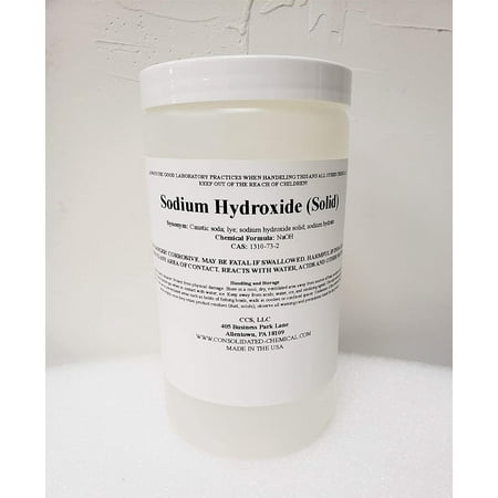 Sodium Hydroxide (Lye) Beads 1kg High Purity (2.2lb)