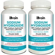 Sodium Hydroxide NaOH Caustic Soda for Laboratory, Manufacturing, Water Treatment, Drains, Food, Hair, and Skincare 1-Pound | Pack of 2