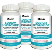 Sodium Hydroxide NaOH Caustic Soda for Laboratory, Manufacturing, Water Treatment, Drains, and Food 1-Pound | Pack of 3