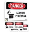 thumbnail image 1 of Sodium Hydroxide OSHA Danger Vinyl Decal Label 7 Inch x 5 Inch - 5 Pack, 1 of 6