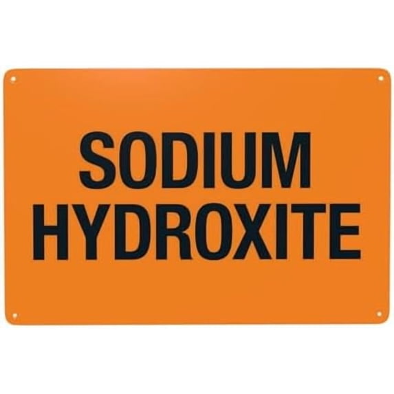 Sodium Hydroxide Warning Sign, Construction Metal Signs for Home Business Outdoor Indoor Road Yard Garage Street Wall Caution Custom Decor 12 x 8 Inch