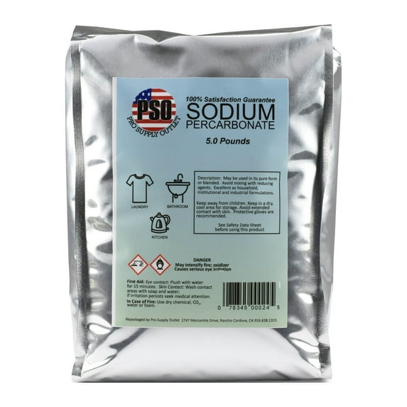 Sodium Percarbonate (Oxidizer) Kosher 5 LBS, Stain Remover & Laundry Whitener