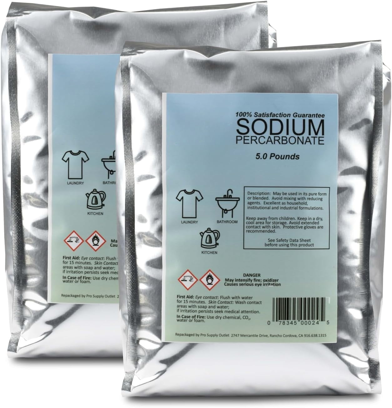 Sodium Percarbonate Powder 10 lbs Pack Oxygen Source & Bleach