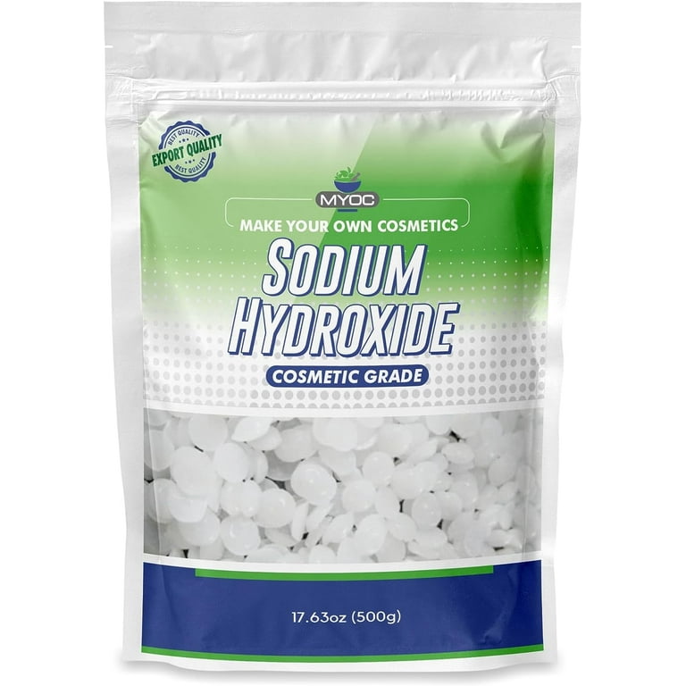 Sodium hydroxide powder ? 17.63oz (500gm), Sodium hydroxide for soap  making, cosmetics, make up, beauty and personal care products.