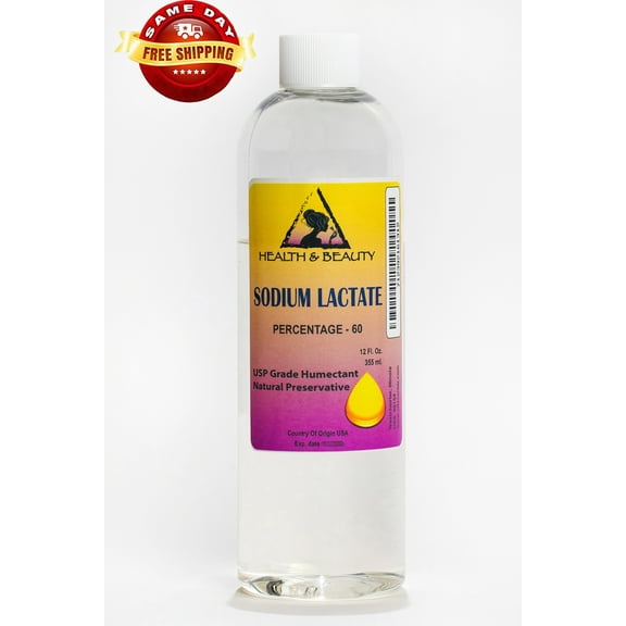 Sodium lactate 60% natural usp preservative liquid humectant 100% pure 24 oz