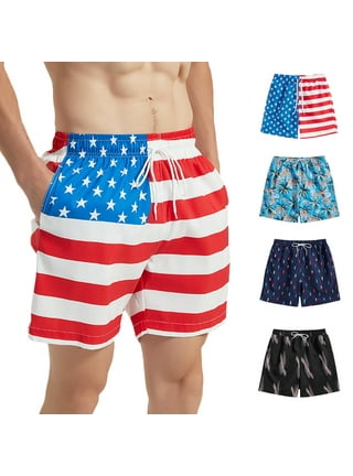 Frontwalk Mens Bathing Suit Fruit Print Swimwear High Waist