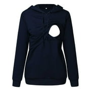 Sodopo Fall Maternity Women Pregnant Tops Nursing Long Sleeves Hooded Clothes Casual Blouse