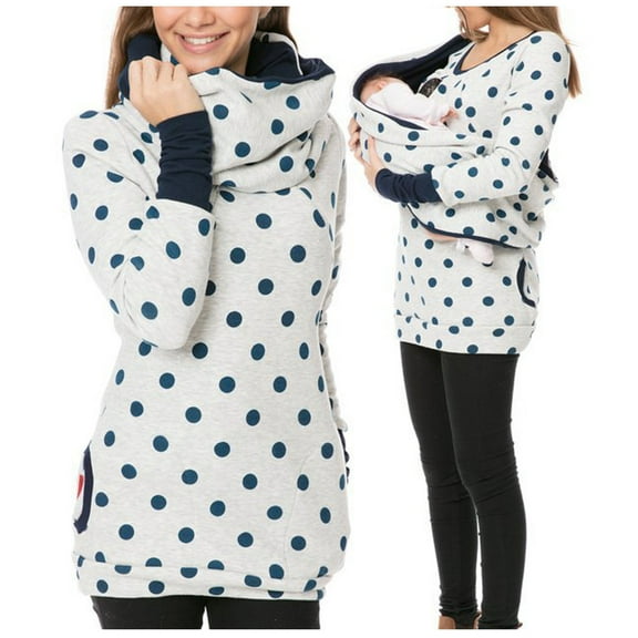 Sodopo Maternity Shirts Ladies Women's Pregnant Mother's Long Sleeve Nursing Pullover Printed Sweater for Pregnant Women+scarf