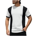 thumbnail image 1 of Sodopo Men's Short Sleeved Color Blocked Short Sleeved Round Neck Breathable Top Polyester T-shirt Gym Workout Everyday Wear, 1 of 8
