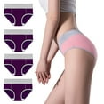 thumbnail image 1 of Sodopo Seamless Underwear For Women 4pc Large Seamless Cotton High Waist Briefs Hip Lifting Underpants, 1 of 3