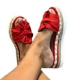 thumbnail image 1 of Sodopo Slide Sandals for Women or Ladies Dressy Summer Casual Slippers, Cute Bow Tie Knot On Top Strap, Comfy Slip On Cork Foot Bed Flats Shoes, 1 of 7