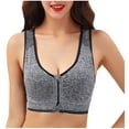 thumbnail image 1 of Sodopo Women's Zip Front Closure Sports Bra - Seamless Wirefree Post Surgery Zipper Padded Racerback Workout Gym Yoga Bras, 1 of 5