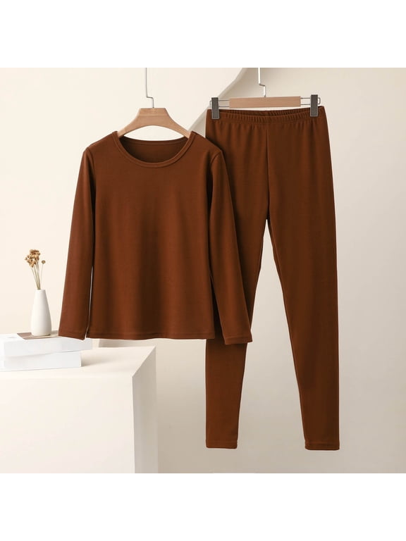 Plus Size Women Set Fashion Winter Velvet Solid Color Double-Sided Velvet Warm Round Neck and Long Sleeves Warm Clothes Sets