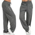 thumbnail image 1 of Sodopo Womens Yoga Pants Solid Wide Leg Comfy Drawstring Casual Loose Straight Leg Lounge Pants Workout Running Sweatpants, 1 of 5