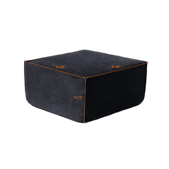 Sdorens 31.50" Modular Sectional Sofa,L-Shape Sofa Couch with Pillows,Comfy Sofa with Deep Seats for Living Room,Apartment(Ottoman,Black)