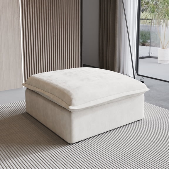 Sdorens Modular Sectional Sofa,Modern Linen Fabric Couch Free Combination Sofa,Ottoman for Living Room,Beige