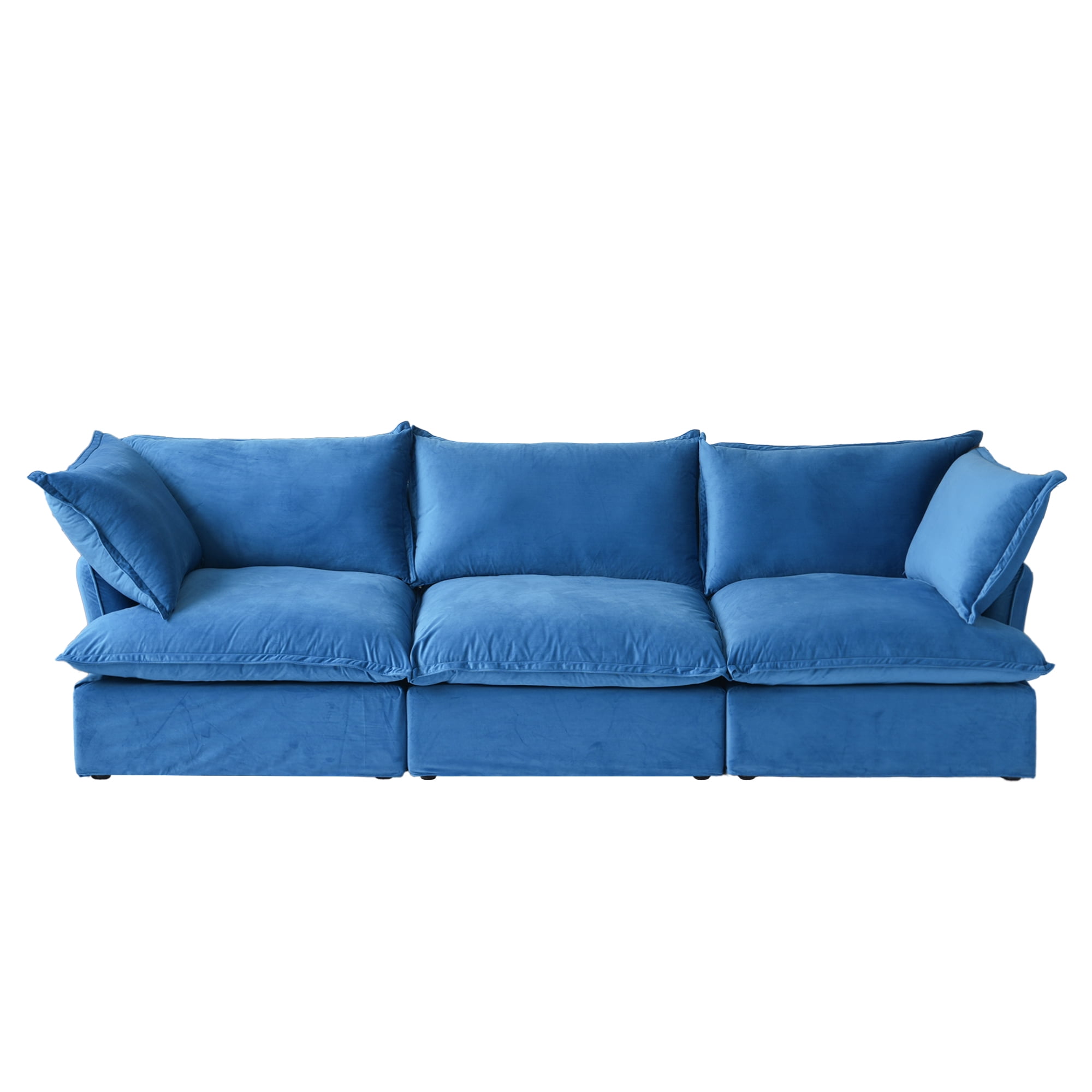 Sodrens Modular Sectional Sofa Couch,122.82" Velvet 3 Seater Sofa