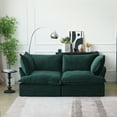 thumbnail image 1 of Sodrens Modular Sectional Sofa Couch,82.66" Velvet Loveseat Sofa,Minimalist Style Comfy Couch for Living Room Apartment,Green, 1 of 10