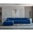 thumbnail image 1 of Sdorens Modular Sectional Sofa,L-Shaped Sofa Velvet Couch Free Combination Sofa,3-Seat Sofa with Ottoman for Living Room and Apartment,Blue, 1 of 11