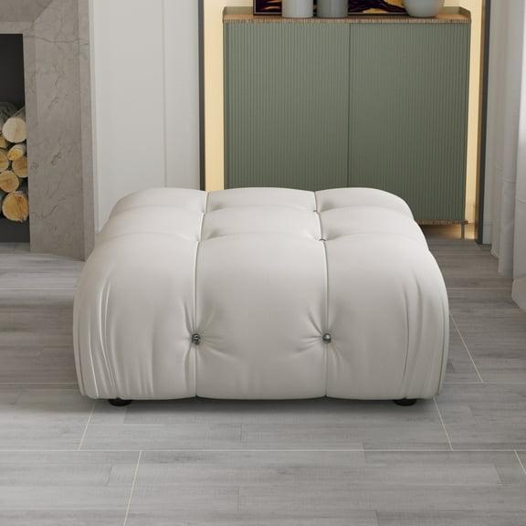 Sodrens Modular Sectional Sofa,L-Shaped Sofa Velvet Couch Free Combination Sofa,Ottoman for Living Room and Apartment,Beige