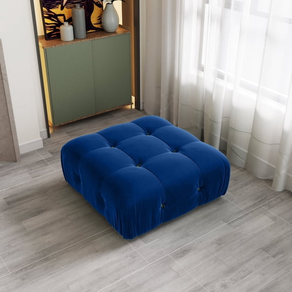 Sdorens Modular Sectional Sofa,L-Shaped Sofa Velvet Couch Free Combination Sofa,Ottoman for Living Room and Apartment,Blue