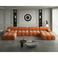 thumbnail image 1 of Sdorens Sectional Sofa,U-Shaped Modular Couch with Ottomans,Modern Velvet Sofa Set for Living Room,Orange, 1 of 12