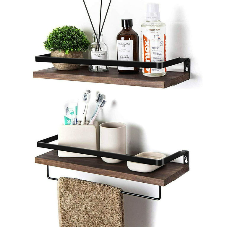 UNHO Floating Shelf 2-Tier Wall Shelf Industrial Decorative Hanging Kitchen Bathroom