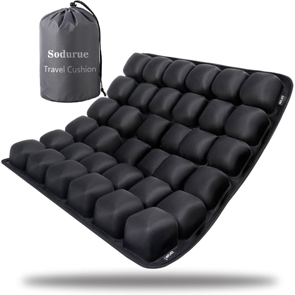 Sodurue Travel n Airplane Seat,Airplane Seat n for Long Flights,Press Type Air Inflatable Wheelchair Seat n for Car,Office,Stadium,Ergonomic Comfort Support,Heavy Duty (36 Air Bag)
