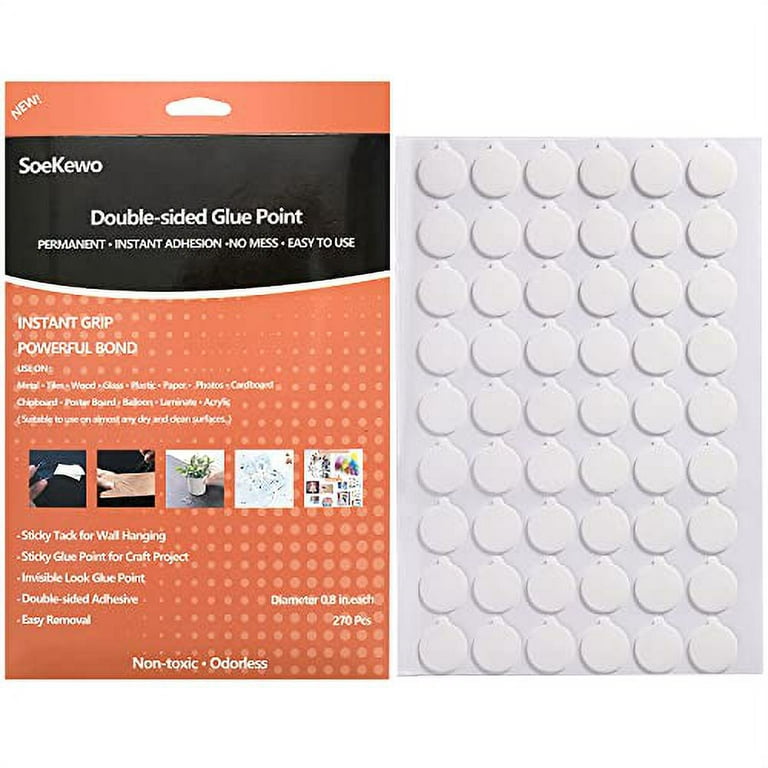 SoeKewo Double Sided Sticky Dots Transparent Stickers Super Sticky
