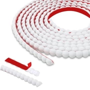 118" x 0.39" Peel and Stick White Beaded Molding, Unfinished & Paintable, Flexible DIY Decorative Trim for Mirror, Door, Wall, Cabinet Edge