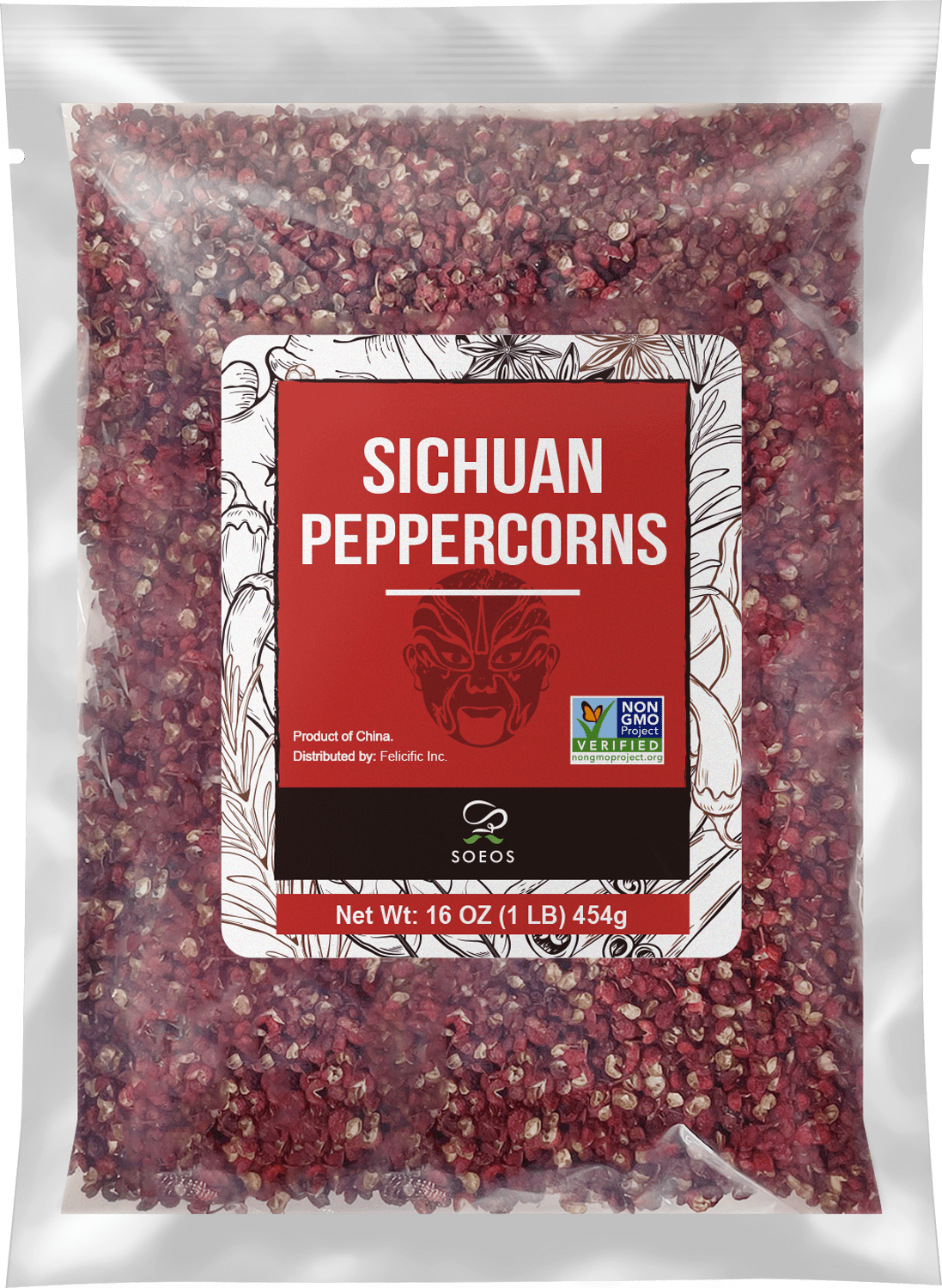 Soeos Authentic Szechuan Peppercorns, 16 oz (454g), Grade A Quality Sichuan Peppercorns, Less