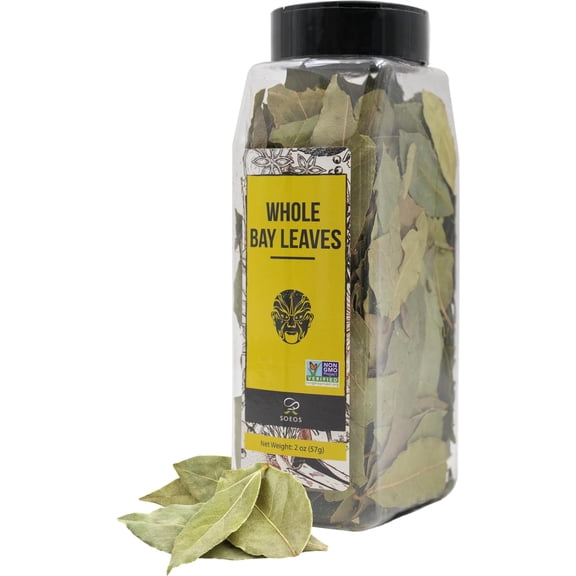 Soeos Bay Leaves, 2oz (57g), Whole Dried Bay Leaf, Non-GMO Verified
