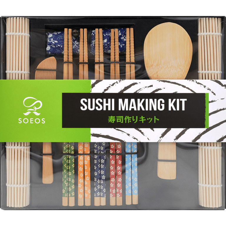Takedento Premium Sushi Making Kit – DIY Sushi Making Kit for Beginners – Transparent Sushi Bazooka – Food Grade Safe Sushi Set – Bamboo Sushi Rolling