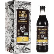Soeos Chinkiang Black Vinegar, 16.9 fl oz (500 ml), 3-Year Naturally Aged Chinese Black Vinegar, Authentic Zhenjiang Black Rice Vinegar for Dumplings, Stir Fry & Dipping Sauce