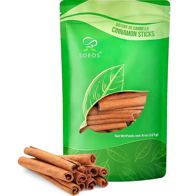 Soeos Cinnamon Sticks, 8 oz (0.50 lb) Cinnamon for Baking, Cooking, & Beverages, Fresh & Flavorful Whole Cinnamon Sticks