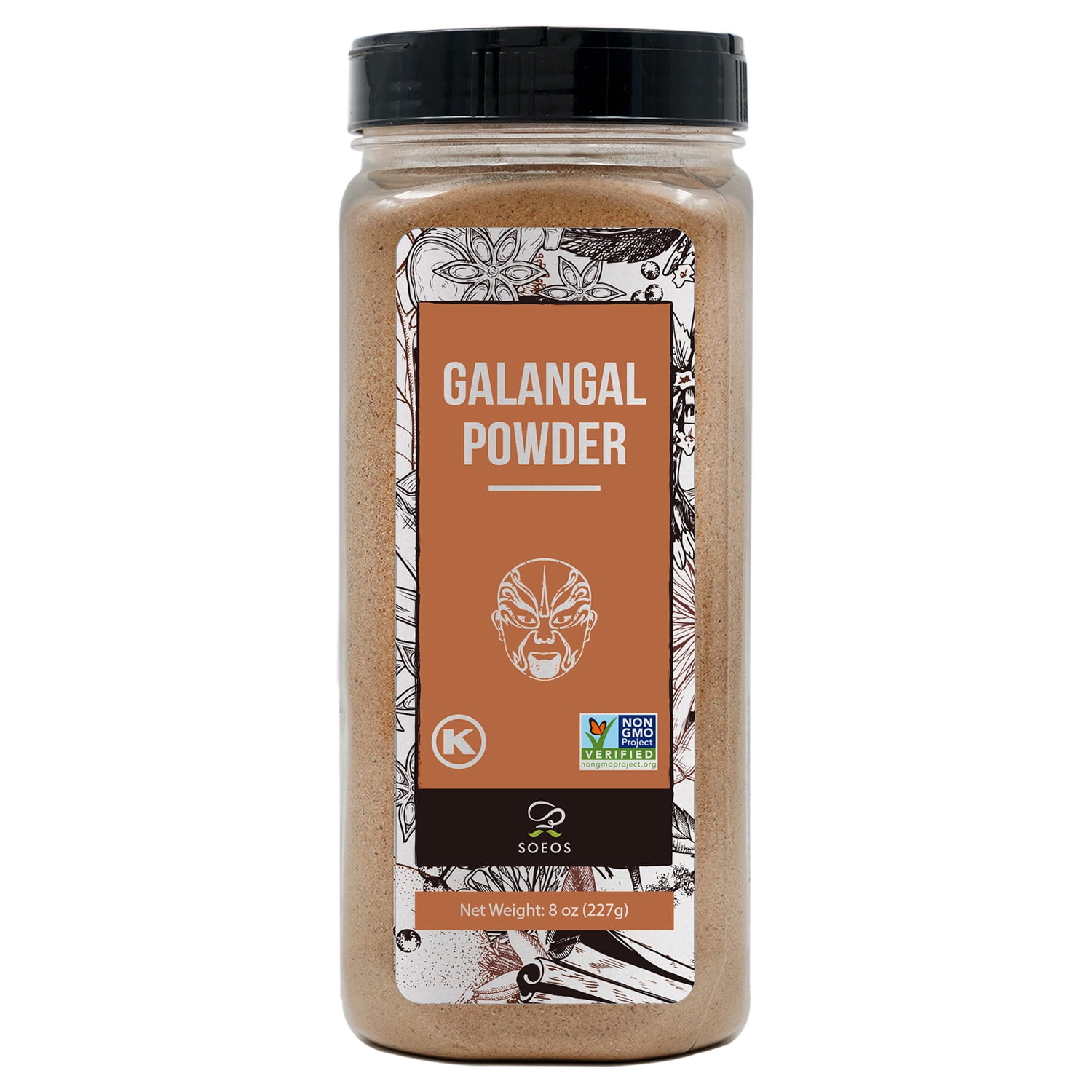 Soeos Galangal Powder 8oz (227g), Non-GMO, Kosher, Pure Galanga Spice for Tom Kha and Tom Yum Soup