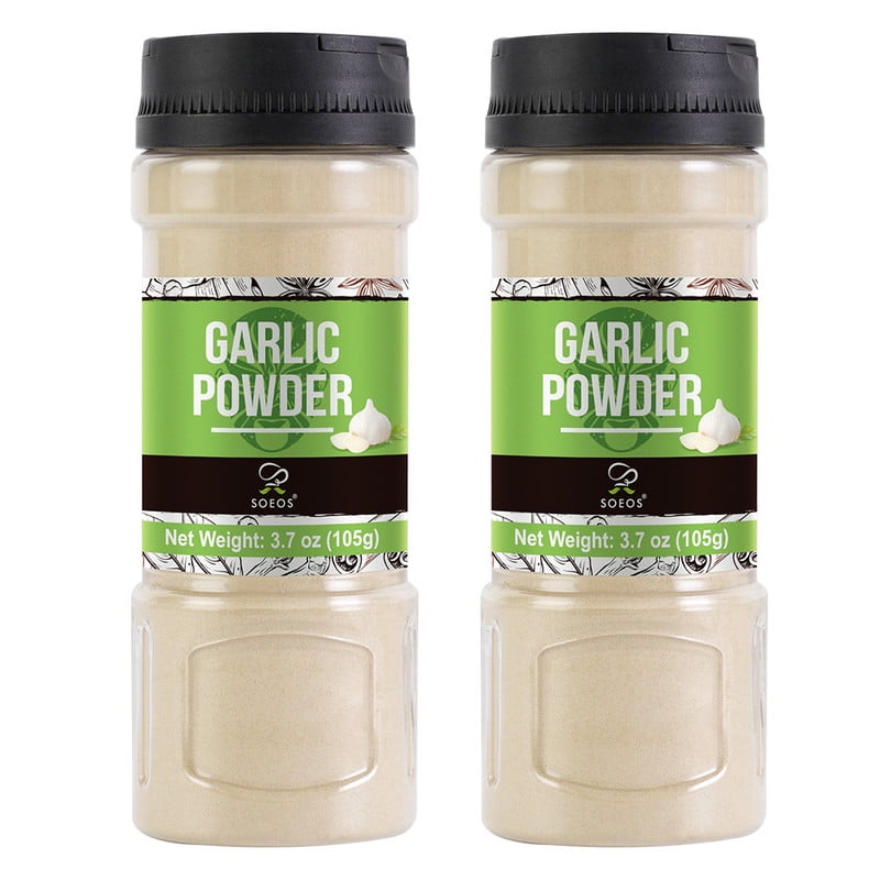 Soeos Garlic Powder, 2 Packs, total weight 7.4 oz, Garlic Powder Spice, Garlic Seasoning