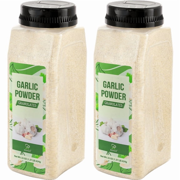 Soeos Garlic Powder, 22 oz (624g) Each, 2-Pack  Premium Granulated Garlic for Cooking & Seasoning