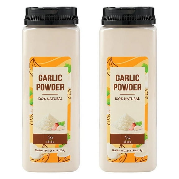 Soeos Garlic Powder, 624g (22oz), 2 Packs, Total of 44 oz, Powdered