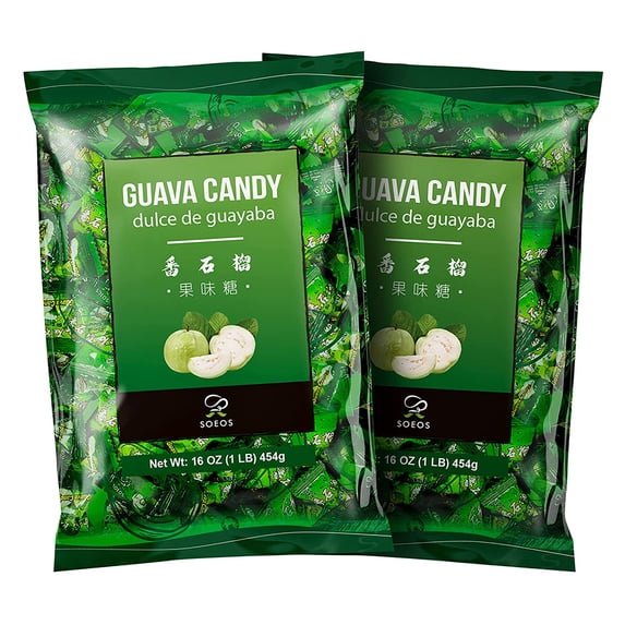 Soeos Guava Candy 32oz (2lbs), Guava Hard Candy, Guava Fruit Candy, Asian Candy