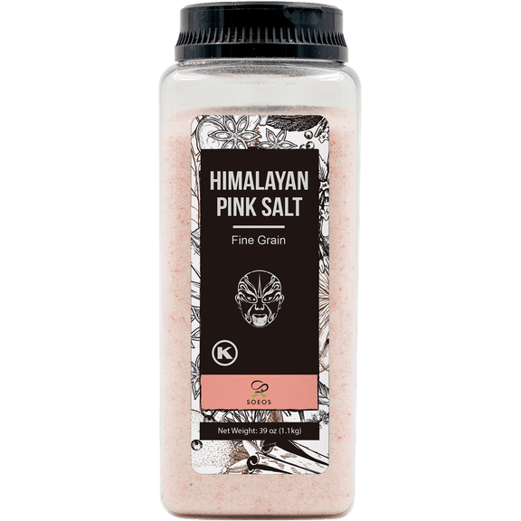 Soeos Pink Salt, Himalayan Pink Salt, 2.4lbs, Fine Grain, Salt for Cooking