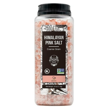 Soeos Himalayan Pink Salt 39oz, Non-GMO, Kosher, Coarse Grain, Pink Salt for Grinder Refills