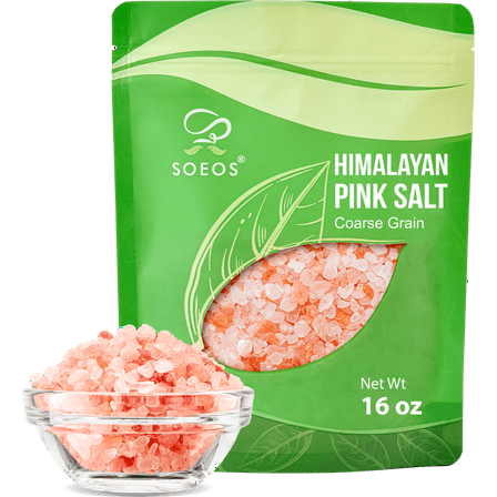 Soeos Himalayan Pink Salt, Coarse Grain, 453.59 Grams