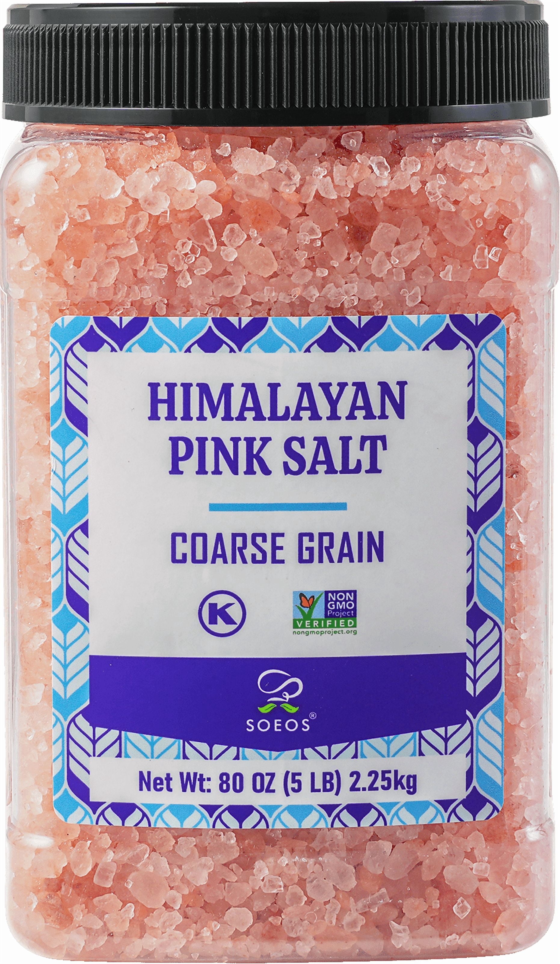Soeos Himalayan Pink Salt, Coarse Grain, 80 oz, Kosher Rock Salt for ...