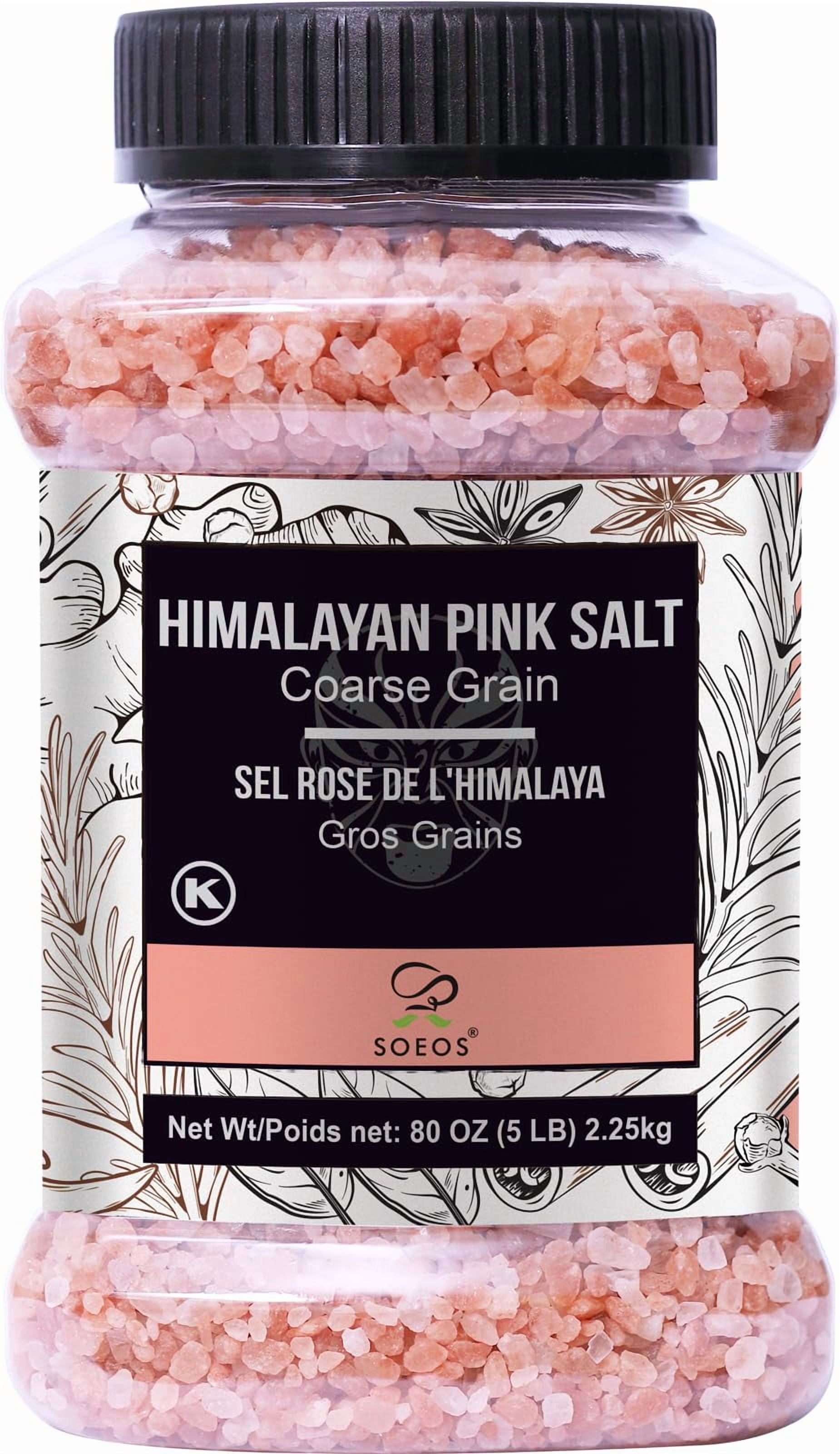 Soeos Himalayan Pink Salt, ESF27 Coarse Grain, 80oz (5 Pound), Pink ...