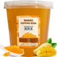 Soeos Mango Popping Boba Pearls, For Bubble Tea, Shakes, Smoothies and