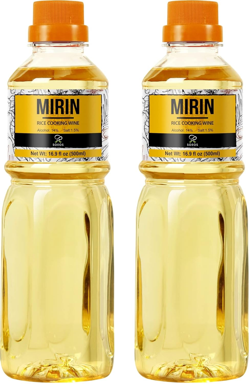 Soeos Mirin Japanese Cooking Wine, 16.9 fl oz (Pack of 2), Mirin Rice