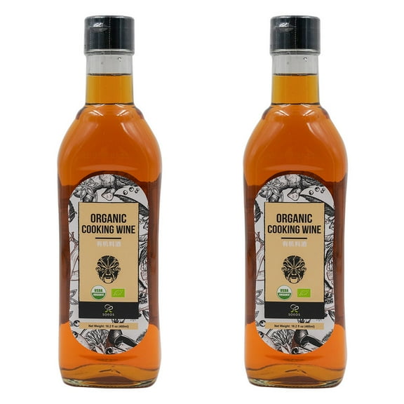 Soeos Organic Cooking Wine 16.2oz(480ml), 2 Packs , total weight 32.4